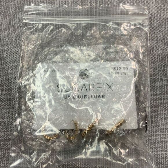 SugarFix by BaubleBar Crystal Hoop & Gold Tone Heart Earring Set - Picture 6 of 8